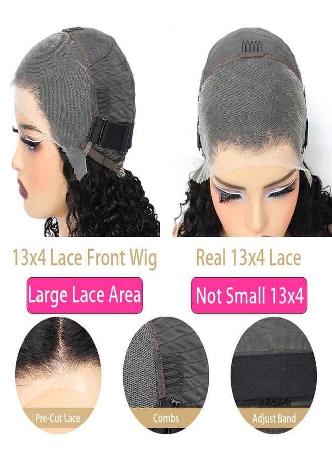 جينهونغز باروكة جينهونغزي بوب مجعدة، باروكة شعر بشري، باروكة أمامية دانتيل، باروكة بوب أمامية دانتيل 13x4، باروكة شعر بشري مجعدة عميقة أمامية دانتيل للنساء ذوات البشرة السمراء وخط الشعر الطبيعي، 8 بوصات - Image 2